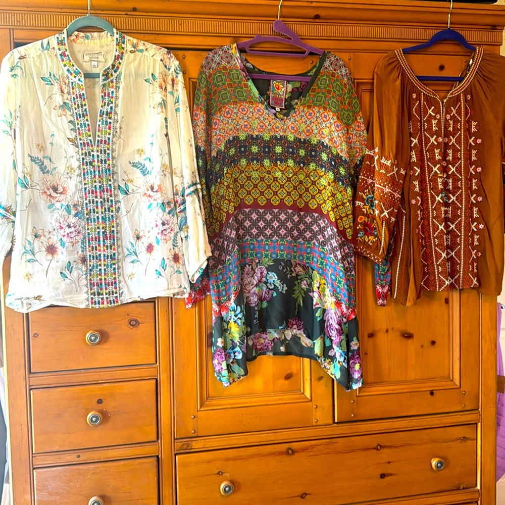 Bundle of 3 Johnny Was blouses.